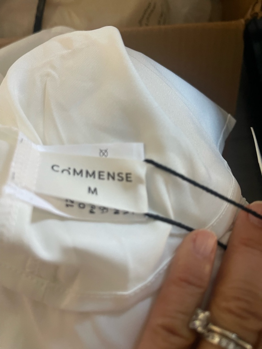 Commense White Satin Open-Back Mini Skirt Set - Picture 7 of 7
